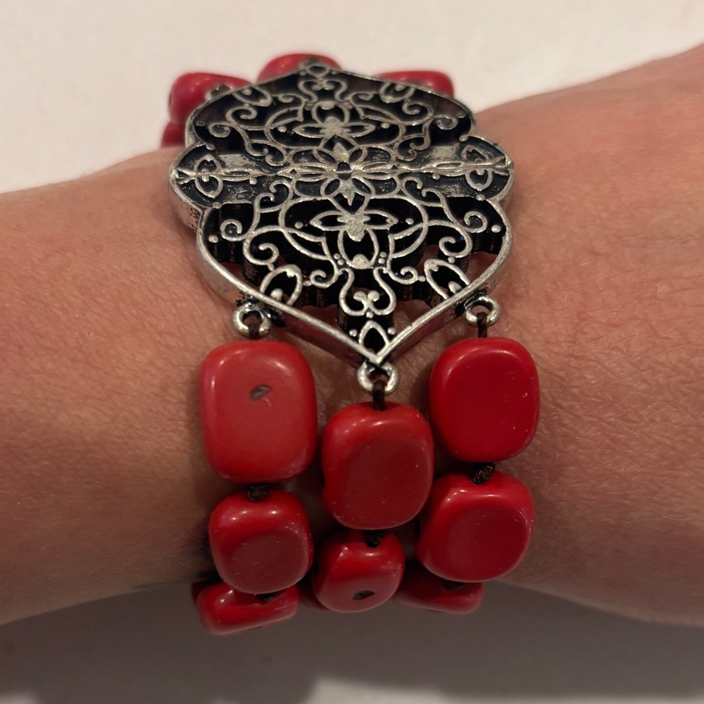 ❤️ Red Tagua Nut Magnetic Bracelet ❤️